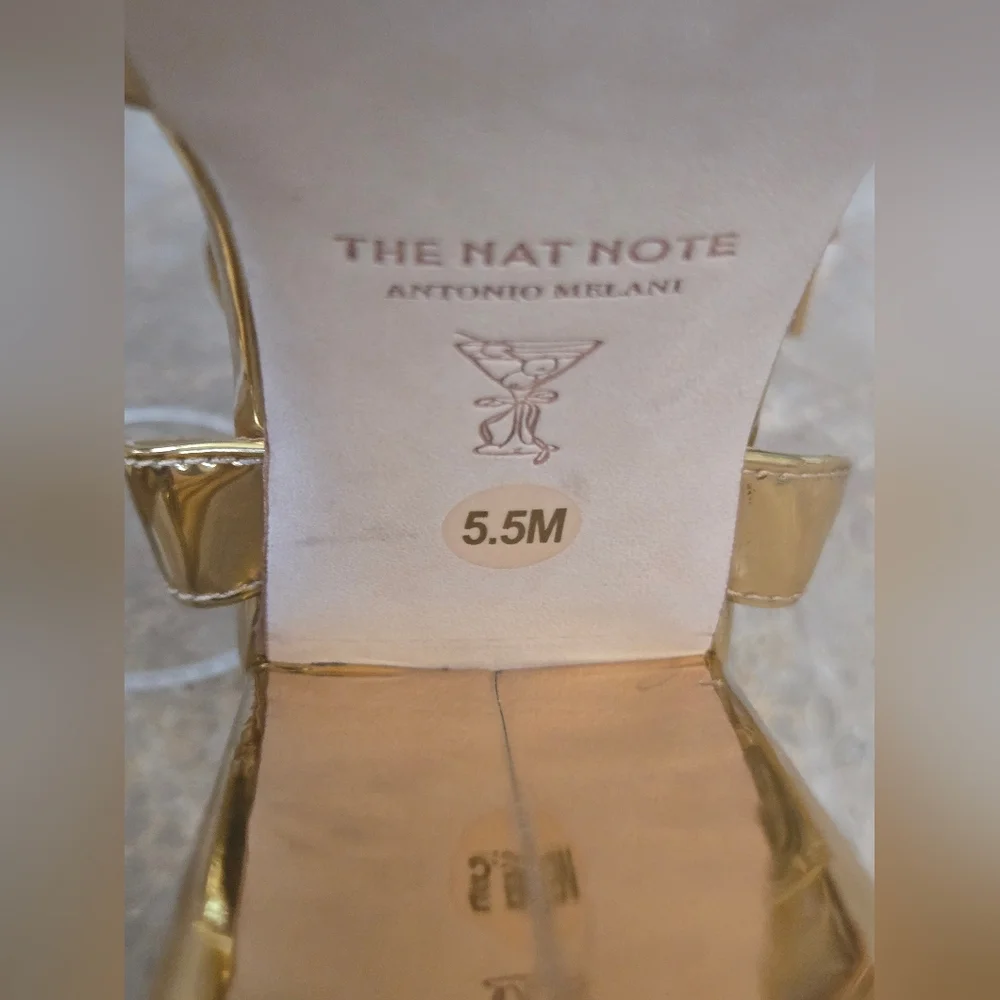 Antonio Melani x Nat Note Pia Mirror Metallic Platform Pumps. Gold  (Size 5.5) - Picture 10 of 14